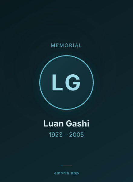 Memorial portrait of Luan Gashi