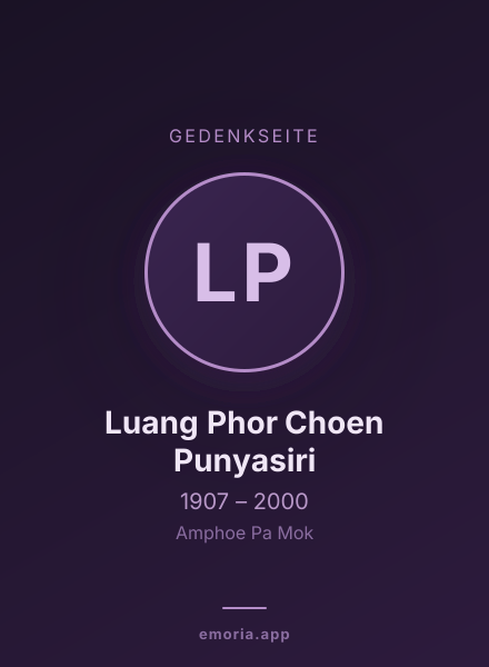 Gedenkportrait von Luang Phor Choen Punyasiri