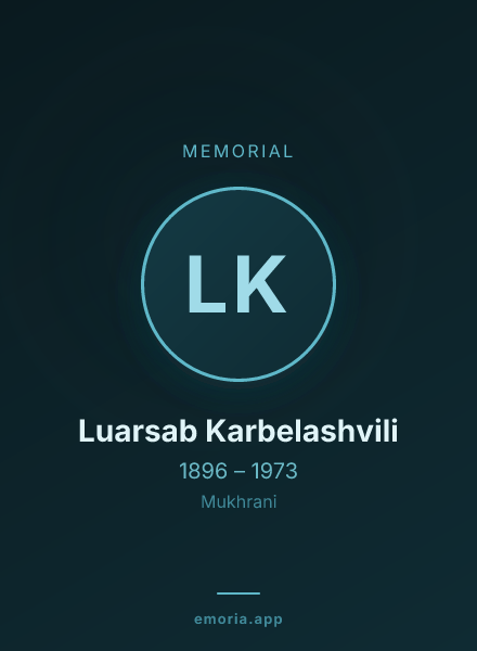 Memorial portrait of Luarsab Karbelashvili