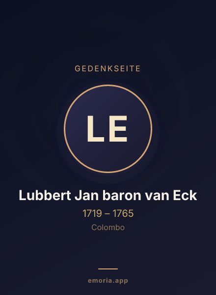 Gedenkportrait von Lubbert Jan baron van Eck
