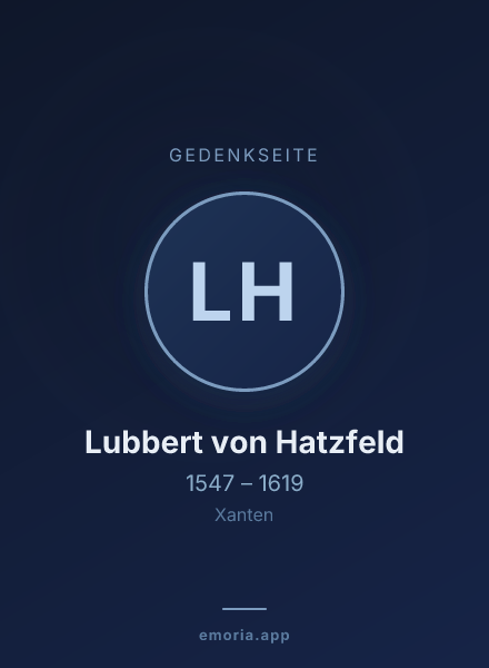 Gedenkportrait von Lubbert von Hatzfeld