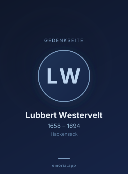 Gedenkportrait von Lubbert Westervelt