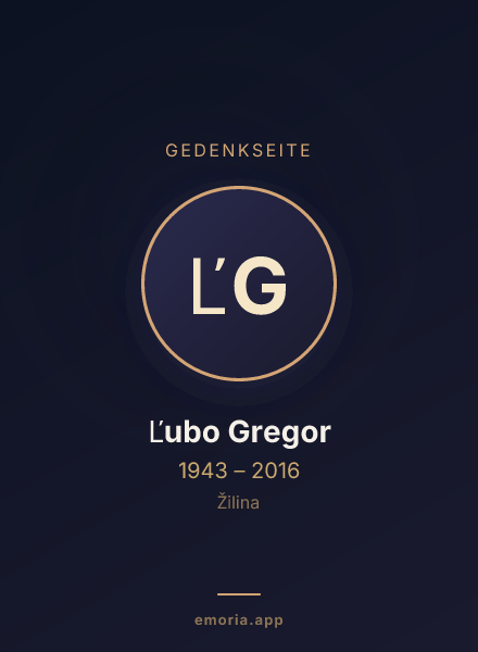 Gedenkportrait von Ľubo Gregor