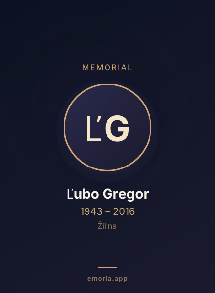 Memorial portrait of Ľubo Gregor