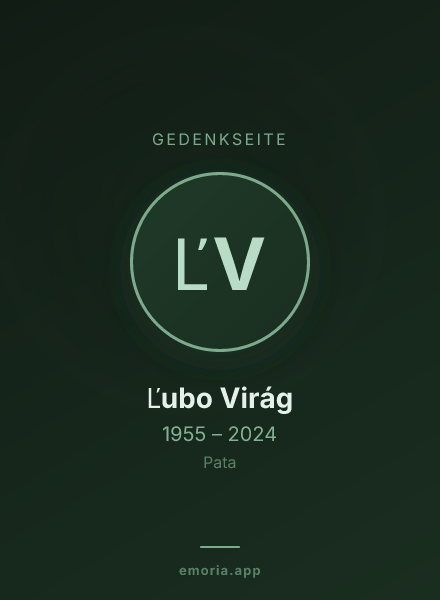 Gedenkportrait von Ľubo Virág
