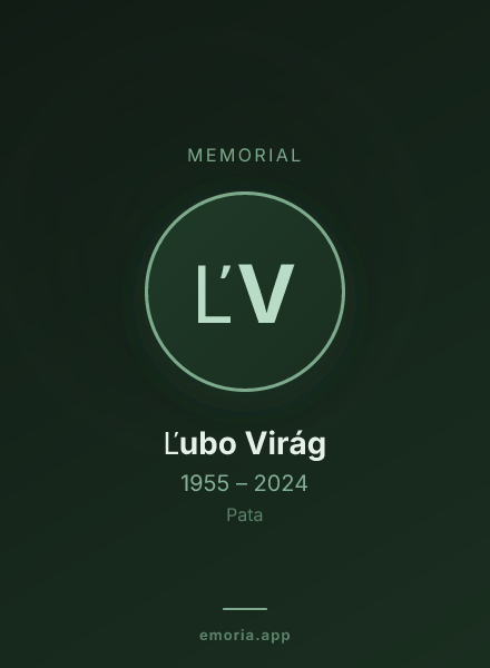 Memorial portrait of Ľubo Virág