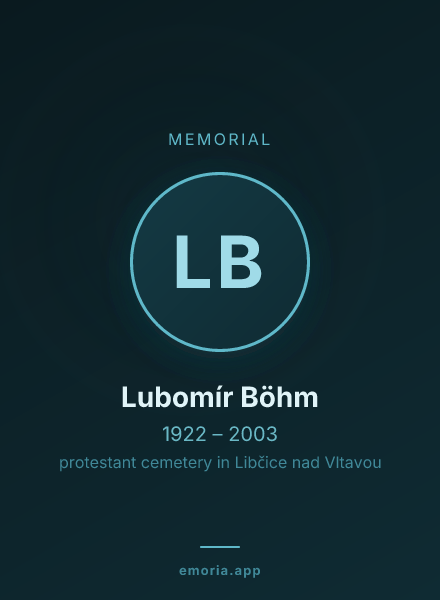 Memorial portrait of Lubomír Böhm