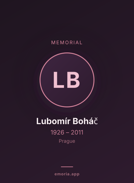 Memorial portrait of Lubomír Boháč
