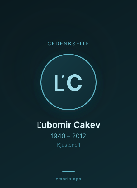 Gedenkportrait von Ľubomir Cakev