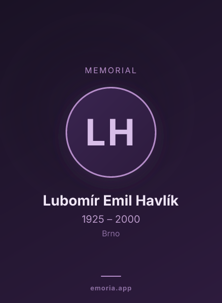 Memorial portrait of Lubomír Emil Havlík