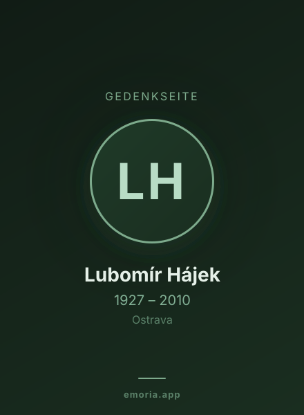 Gedenkportrait von Lubomír Hájek