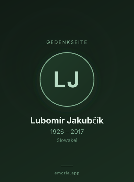 Gedenkportrait von Lubomír Jakubčík
