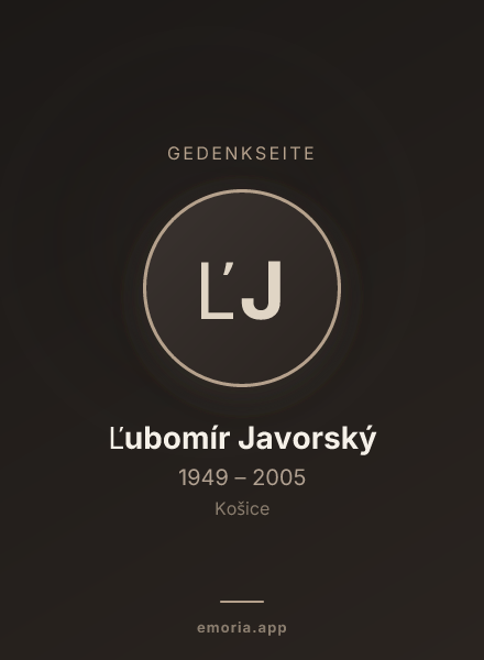 Gedenkportrait von Ľubomír Javorský
