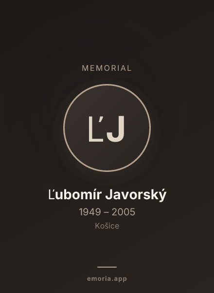 Memorial portrait of Ľubomír Javorský