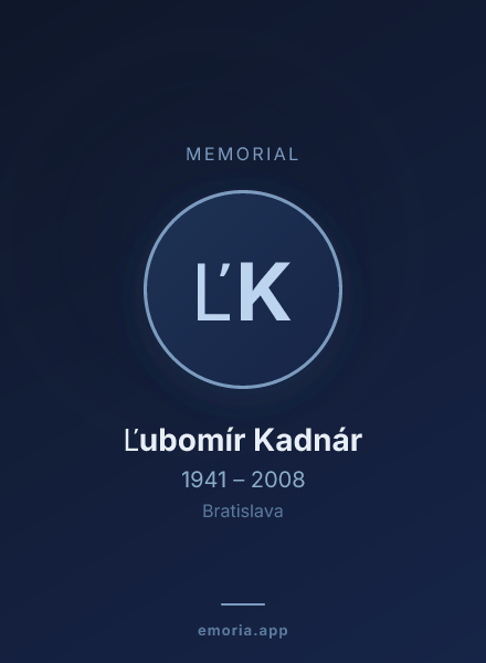 Memorial portrait of Ľubomír Kadnár