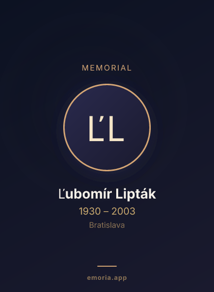 Memorial portrait of Ľubomír Lipták