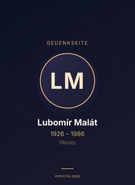 Gedenkportrait von Lubomír Malát