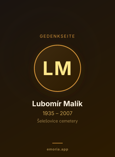 Gedenkportrait von Lubomír Malík