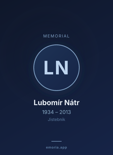Memorial portrait of Lubomír Nátr
