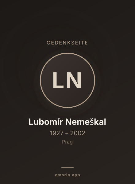Gedenkportrait von Lubomír Nemeškal