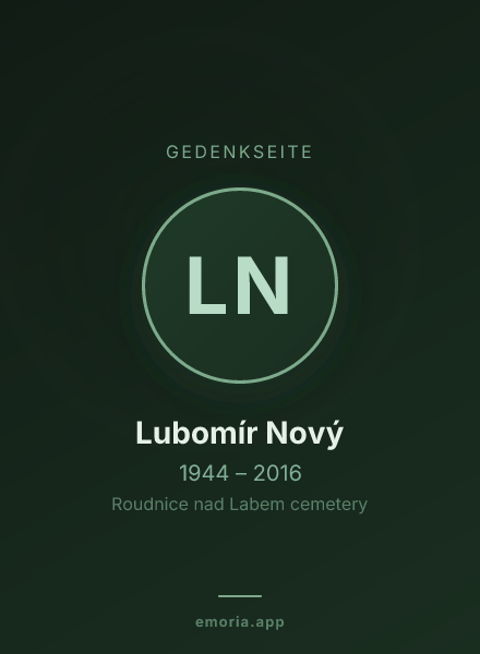 Gedenkportrait von Lubomír Nový