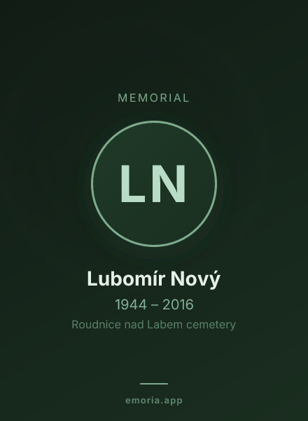 Memorial portrait of Lubomír Nový