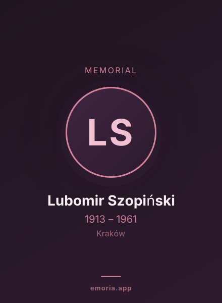 Memorial portrait of Lubomir Szopiński