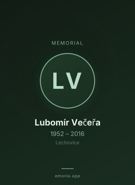 Memorial portrait of Lubomír Večeřa