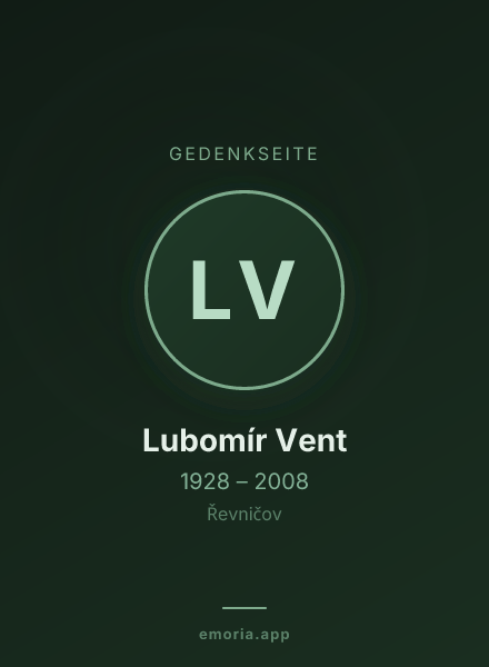 Gedenkportrait von Lubomír Vent