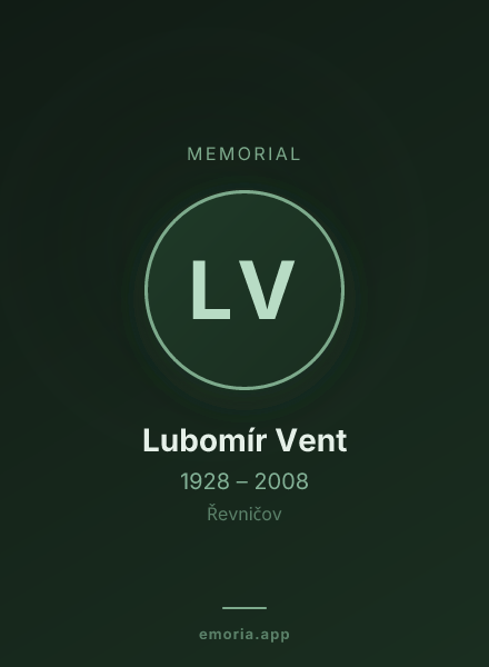 Memorial portrait of Lubomír Vent