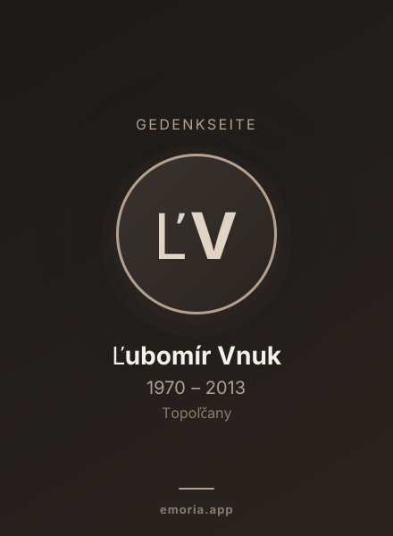 Gedenkportrait von Ľubomír Vnuk
