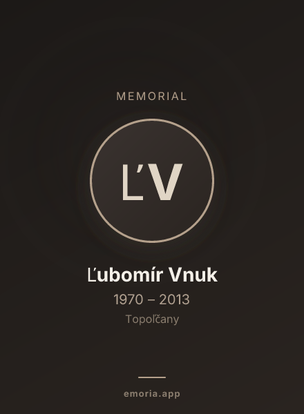 Memorial portrait of Ľubomír Vnuk