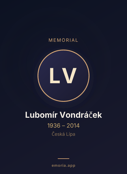 Memorial portrait of Lubomír Vondráček