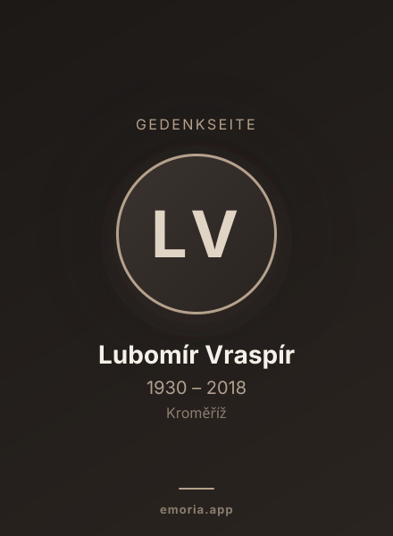 Gedenkportrait von Lubomír Vraspír
