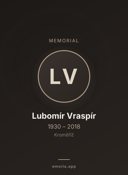 Memorial portrait of Lubomír Vraspír