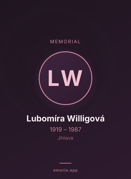 Memorial portrait of Lubomíra Willigová