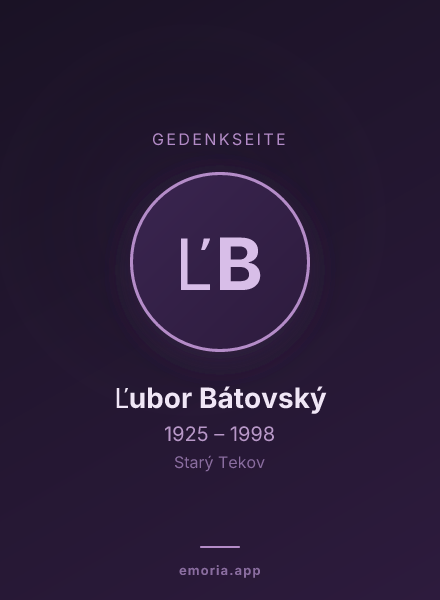 Gedenkportrait von Ľubor Bátovský