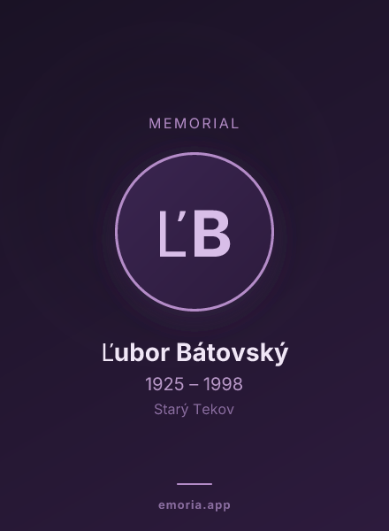 Memorial portrait of Ľubor Bátovský
