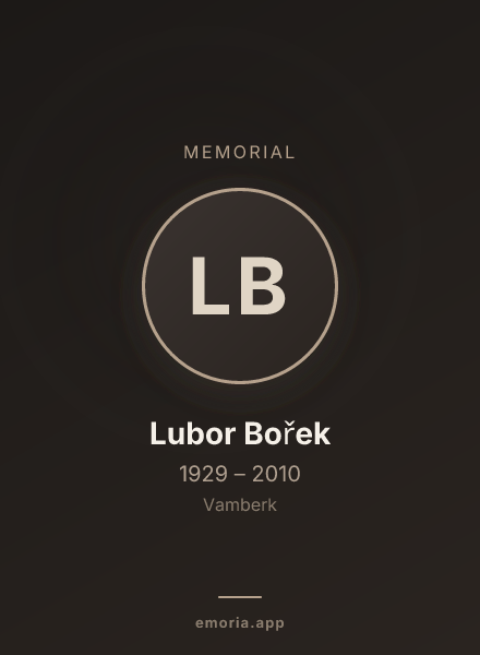 Memorial portrait of Lubor Bořek