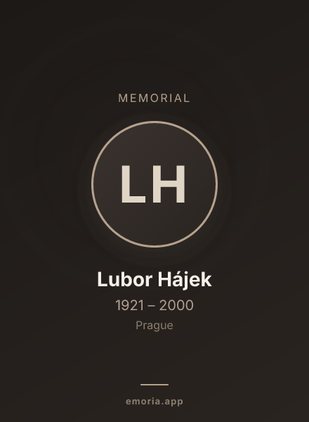 Memorial portrait of Lubor Hájek