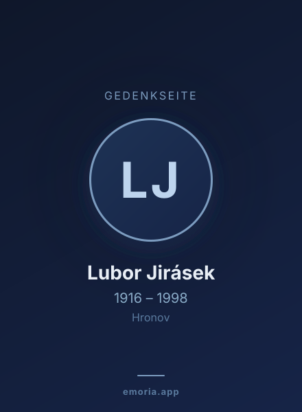 Gedenkportrait von Lubor Jirásek