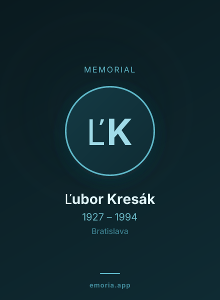 Memorial portrait of Ľubor Kresák