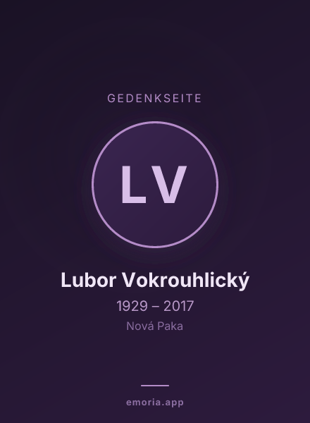 Gedenkportrait von Lubor Vokrouhlický