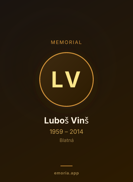 Memorial portrait of Luboš Vinš