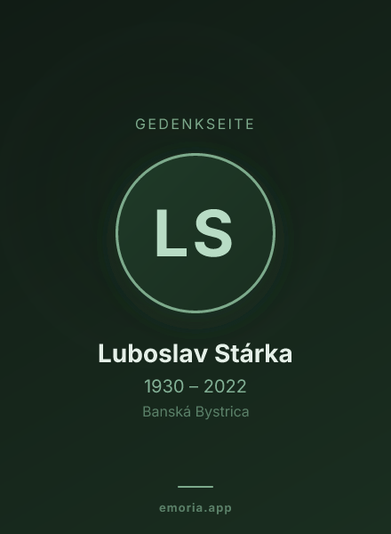 Gedenkportrait von Luboslav Stárka