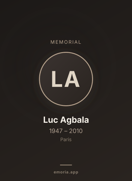 Memorial portrait of Luc Agbala