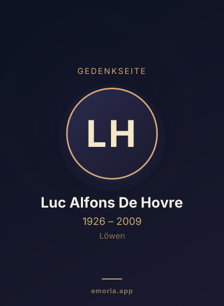 Gedenkportrait von Luc Alfons De Hovre