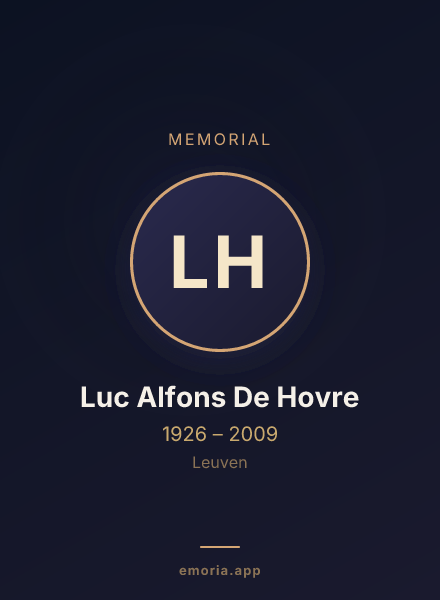 Memorial portrait of Luc Alfons De Hovre