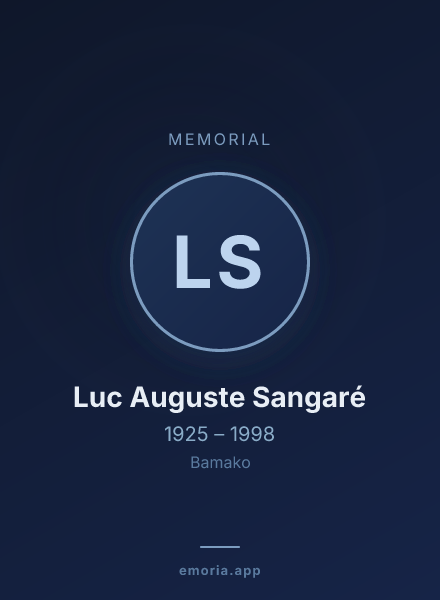 Memorial portrait of Luc Auguste Sangaré