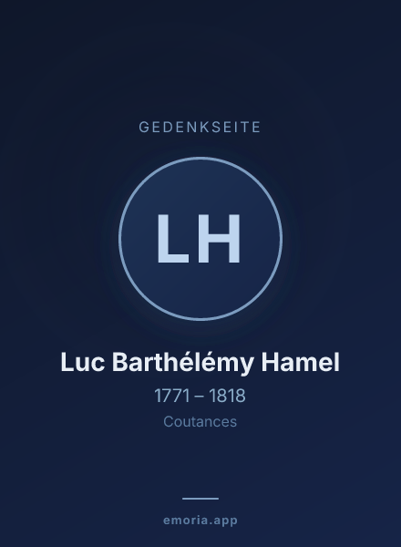 Gedenkportrait von Luc Barthélémy Hamel